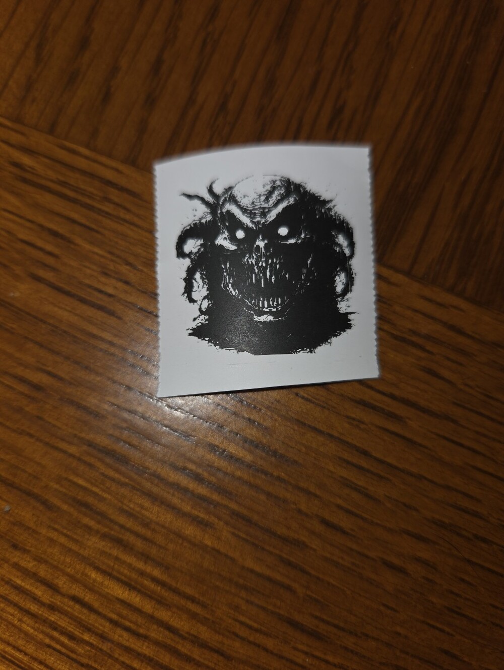 Creepy Demon Skull 2-Inch Handmade Sticker | Horror Gothic Mini Sticker